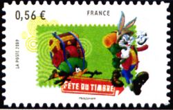 timbre N° 273, Fête du timbre - Bugs Bunny et Daffy Duck font de la randonnée