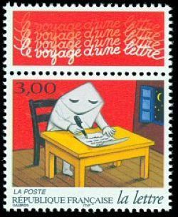  Les journées de la lettre <br>Enveloppe personnage écrivant une lettre