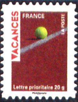  Timbre pour vacances <br>Balle de tennis