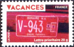  Timbre pour vacances <br>Plaque d'immatriculation