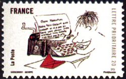 timbre N° 365, Sourire avec le petit Nicolas - Ecrit à la machine