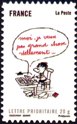 timbre N° 368, Sourire avec le petit Nicolas - Moi, je veux pas grand-chose réellement …