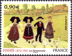 timbre N° 370, La promenade (Hansi 1873-1951)