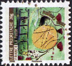 timbre N° 373, Meilleurs vœux - Visage féminin