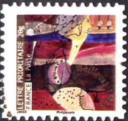 timbre N° 374, Meilleurs vœux - Visages de profil