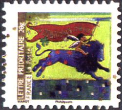 timbre N° 376, Meilleurs vœux - Ange chevauchant un lion