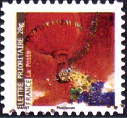 timbre N° 383, Meilleurs vœux - Personnage en ballon lançant des étoiles