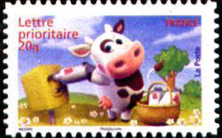  Sourires <br>Vache postant son courrier