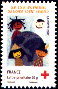 timbre N° 145, Au profit de la croix rouge - Que tous les enfants du monde soient heureux