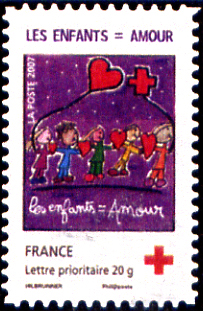 timbre N° 146, Au profit de la croix rouge - les enfants = amour