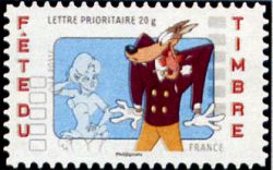 timbre N° 162 / 4151, Fête du Timbre 2008 - Le loup et la girl