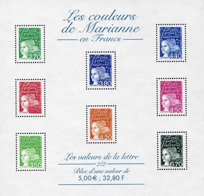  Les couleurs de Marianne en Francs 