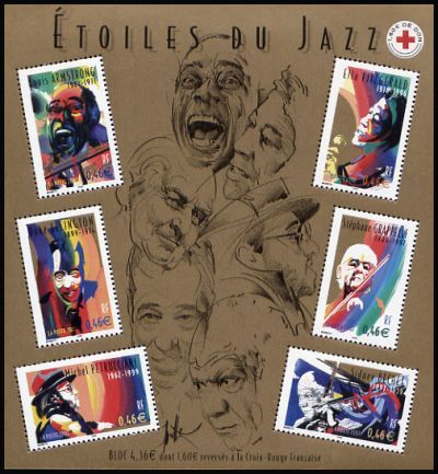 timbre Bloc feuillet N° 50, Les grands interprètres de jazz
