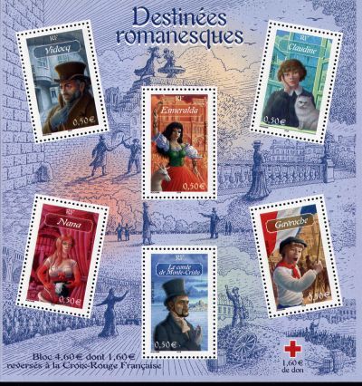 timbre N° 60, Personnages célèbres : Littérature française