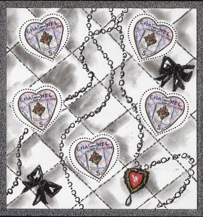 timbre N° 66, Saint Valentin timbre dessiné par Karl Lagerfeld