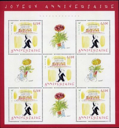 timbre Bloc feuillet N° 75, Timbres pour anniversaires