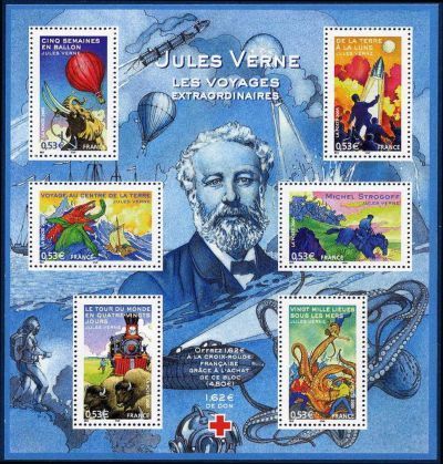 timbre Bloc feuillet N° 85, Jules Vernes : Les voyages extraordinaires