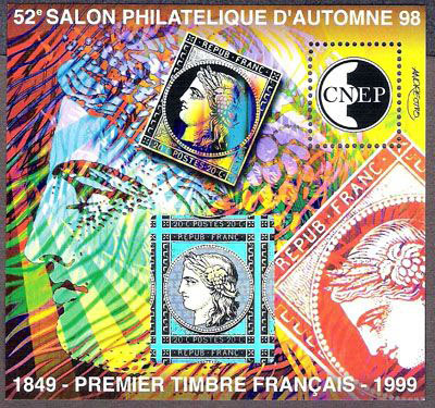  52ème salon philatélique à Paris, 150 anniversaire du 1er timbre français 