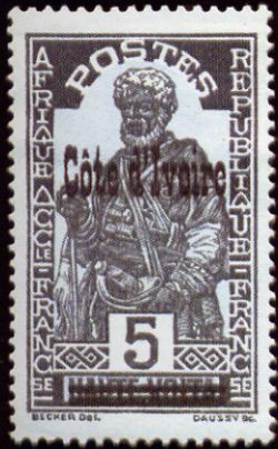 TimbredeHaute-Voltasurchargé'Côted'Ivoire'/