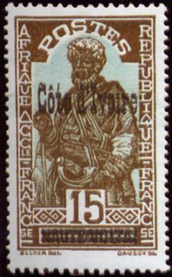 TimbredeHaute-Voltasurchargé'Côted'Ivoire'/