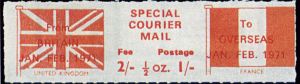 timbre Maury N° 22, Vignette Courrier Angleterre - France