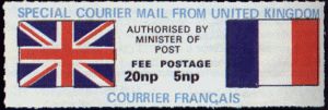 timbre Maury N° 23, Vignette Courrier Angleterre - France