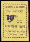 timbre N° 15, Vignette Courrier à destination de Jersey