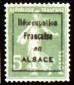  Semeuse fond plein sans sol à inscription grasse Typographie Timbre non émis suchargé «Réoccupation française en ALSACE» 