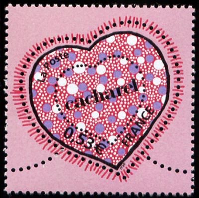 timbre N° 3747, St Valentin Le coeur de Cacharel