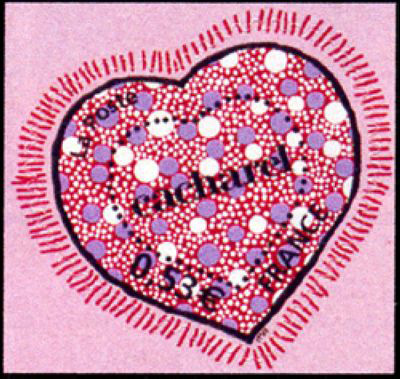 timbre N° 3747B, St Valentin Le coeur de Cacharel