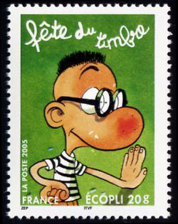 timbre N° 3752, Fete du timbre Manu personnage du dessinateur de bande dessinée Zep