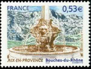 timbre N° 3777, Aix en Provence (Bouche-du-Rhone) lieu de naissance de Paul Cézanne