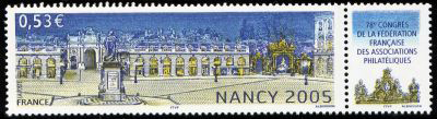 timbre N° 3785, 78ème congrès de la fédération française des associations philatéliques à Nancy 2005