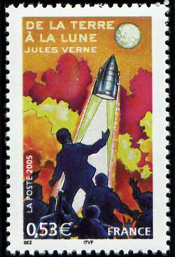 timbre N° 3790, Jules Vernes : Les voyages extraordinaires « De la Terre à la Lune »