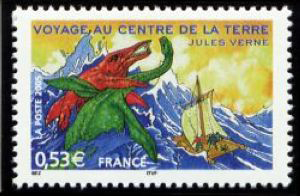 timbre N° 3791, Jules Vernes : Les voyages extraordinaires « Voyage au centre de la Terre »