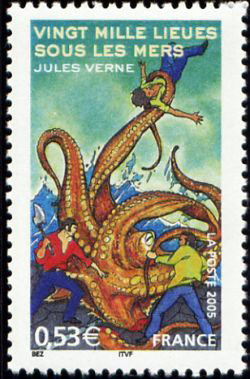 timbre N° 3794, Jules Vernes : Les voyages extraordinaires « Vingt mille lieues sous les mers »