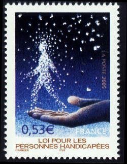 timbre N° 3803, 30ème anniversaire de la loi pour les personnes handicapées