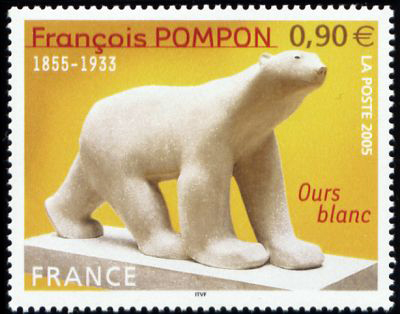 timbre N° 3806, «Ours blanc» de François Pompon 1855-1933