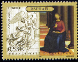 timbre N° 3838, Emission France - Vatican - Oeuvre de Raphaël
