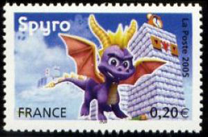 timbre N° 3845, Collection jeunesse : Héros de jeux vidéo : Spyro