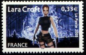 timbre N° 3850, Collection jeunesse : Héros de jeux vidéo : Lara Croft