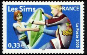 timbre N° 3851, Collection jeunesse : Héros de jeux vidéo : Les Sims