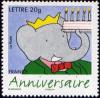  Timbre pour anniversaire. Bande dessinée 75 ans de l'éléphant Babar 