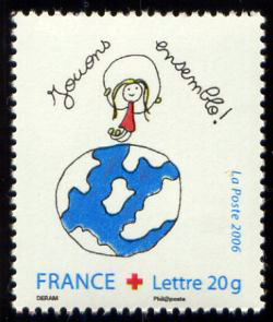 timbre N° 3992, Au profit de La Croix Rouge (jouons ensemble)