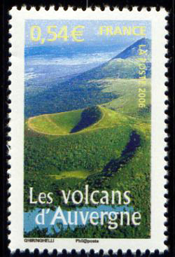 timbre N° 3945, Les volcans d'Auvergne