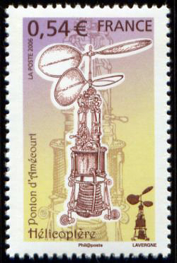 timbre N° 3978, Machines volantes - Hélicoptère du Vicomte Ponton d'Amecourt