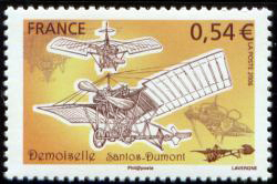 timbre N° 3979, Machines volantes - Demoiselle - Santos Dumont