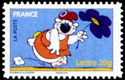 timbre N° 3958, Cubitus avec un bonnet phrygien