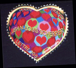 timbre N° 3863, Saint Valentin Coeur 2006 de Jean-Louis Scherrer