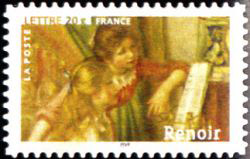 timbre N° 3869, Les impressionnistes - Auguste Renoir « Jeunes filles au piano » 1892